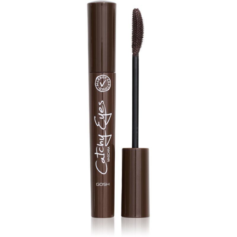 Gosh Catchy Eyes Allergy Certified objemová řasenka pro citlivé oči odstín 002 Brown 8 ml