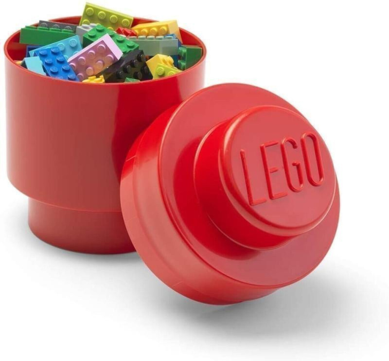 LEGO úložný box kulatý 123 x 183 mm - červená