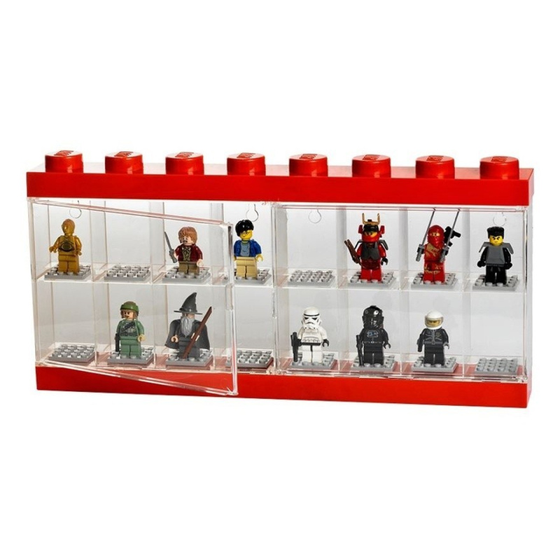 LEGO sběratelská skříňka na 16 minifigurek - červená