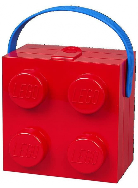 LEGO box s rukojetí - červená