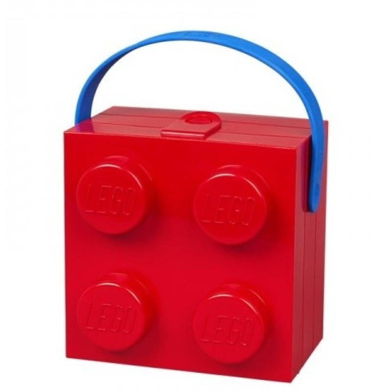 LEGO box s rukojetí - červená