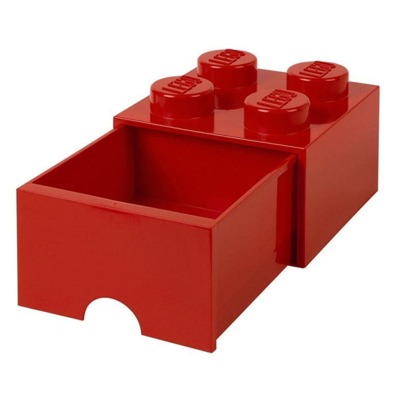 LEGO úložný box 4 s šuplíkem - červená