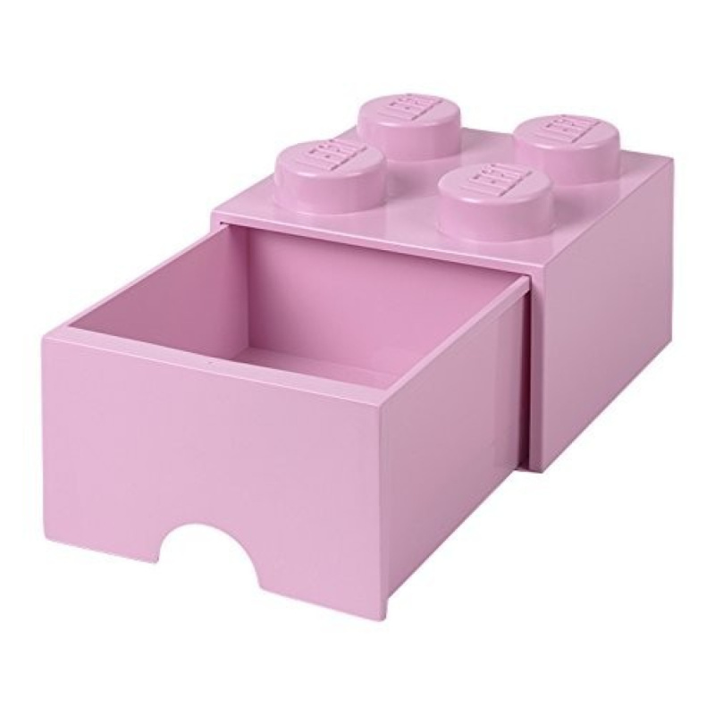 LEGO úložný box 4 s šuplíkem - světle růžová