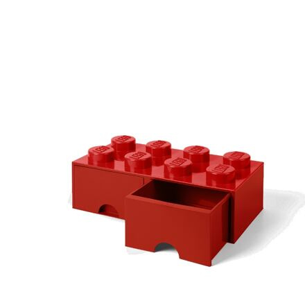 LEGO úložný box 8 s šuplíky - červená
