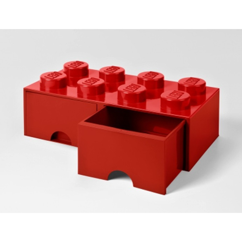 LEGO úložný box 8 s šuplíky - červená