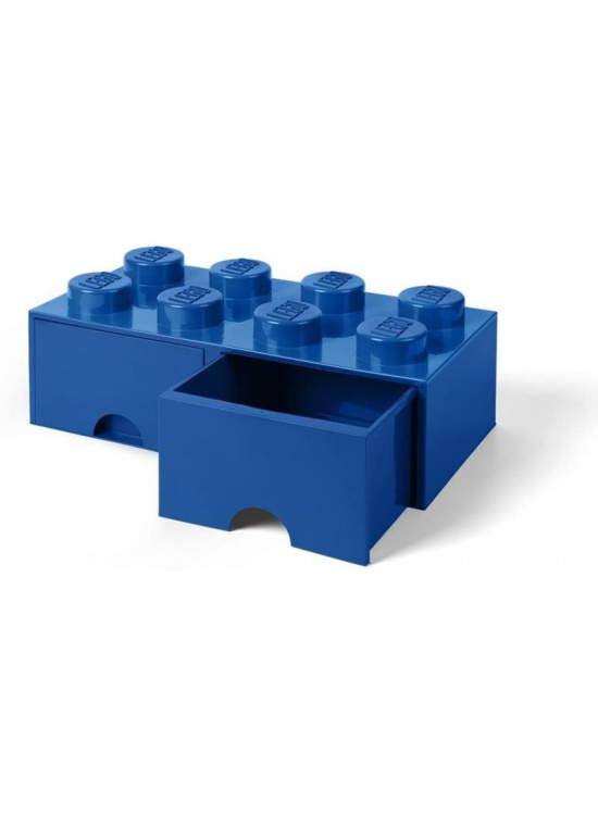 Lego úložný box 8 se šuplíky - modrá