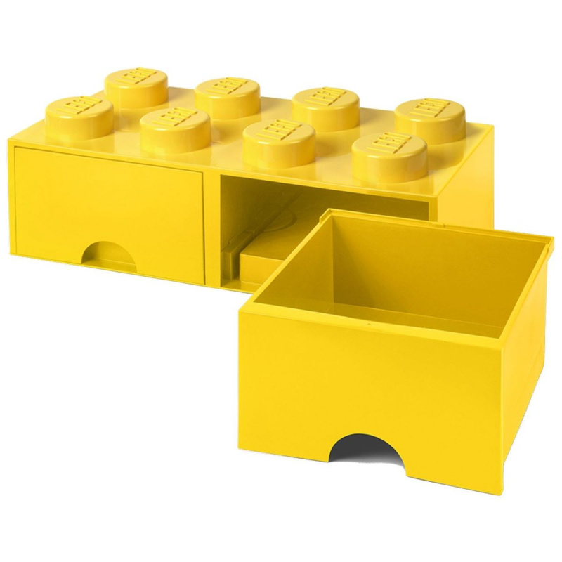 LEGO úložný box 8 s šuplíky - žlutá