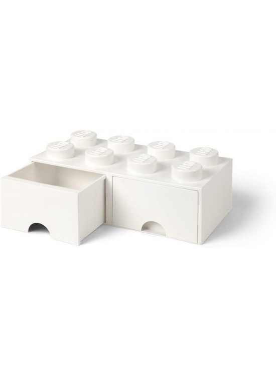 LEGO úložný box 8 s šuplíky - bílá