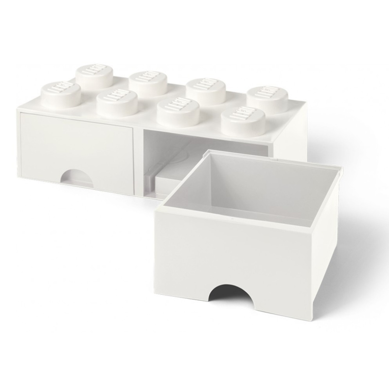 LEGO úložný box 8 s šuplíky - bílá