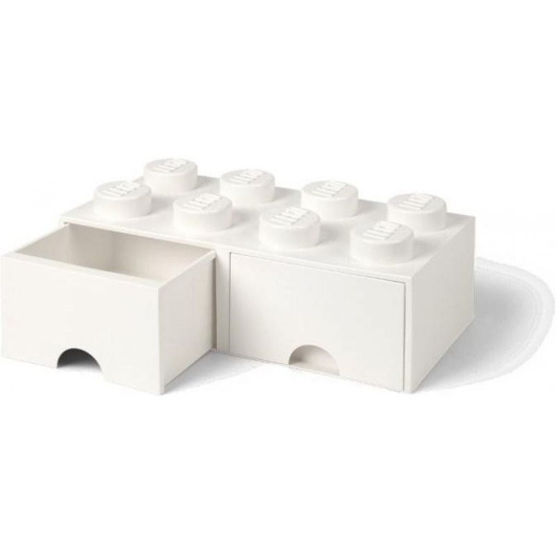 LEGO úložný box 8 s šuplíky - bílá