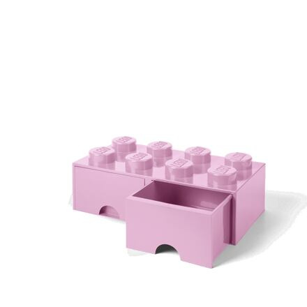 LEGO Úložný box 8 s šuplíky - světle růžová