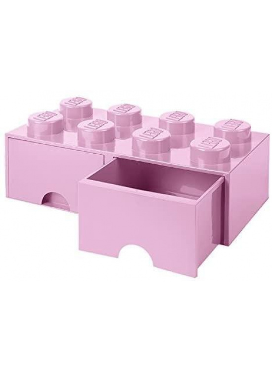 LEGO Úložný box 8 s šuplíky - světle růžová