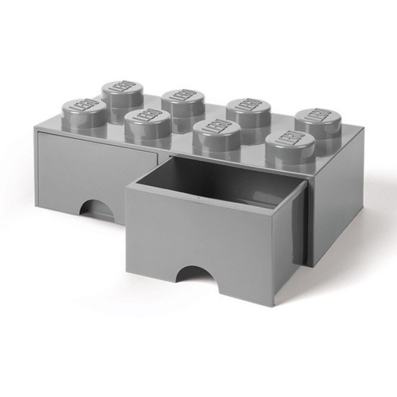 LEGO úložný box 8 s šuplíky - šedá