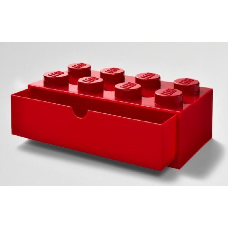 LEGO stolní box 8 se zásuvkou - červená