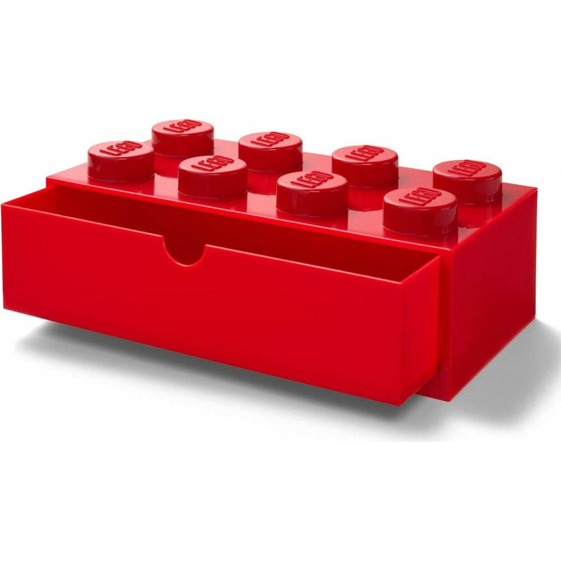 LEGO stolní box 8 se zásuvkou - červená