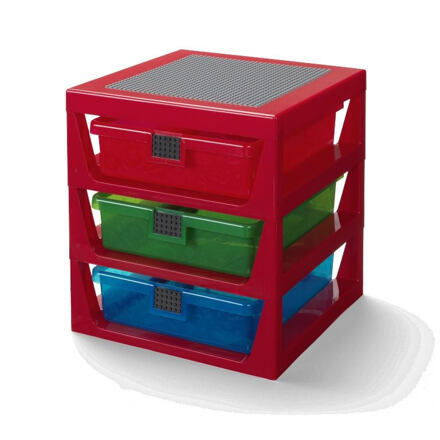Organizér LEGO se třemi zásuvkami - červený SmartLife s.r.o.