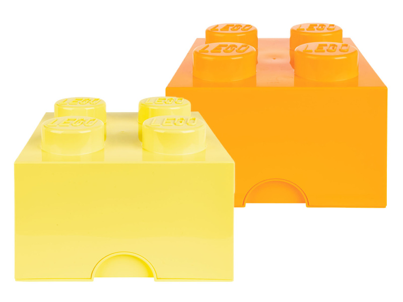 Lego Úložný box stohovatelný 2 x 4 knoflíky, 2 kusy (studená žlutá / světle oranžová)