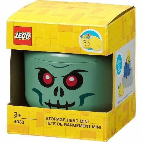Lego® úložná hlava (mini) - zelený kostlivec