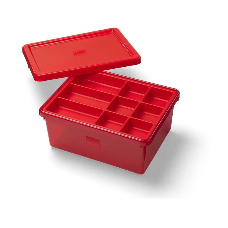 LEGO úložný box s organizérom - červená