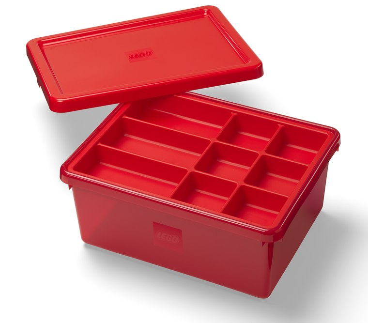 LEGO úložný box s organizérom - červená
