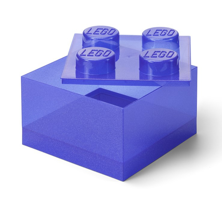 LEGO úložný box 4 s víkem - třpytivá fialová
