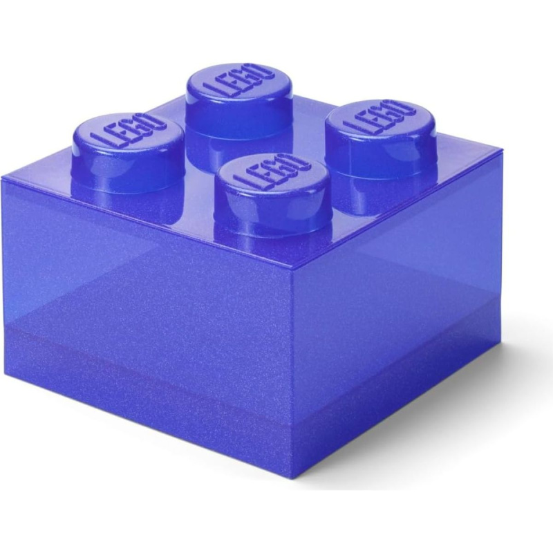LEGO úložný box 4 s víkem - třpytivá fialová