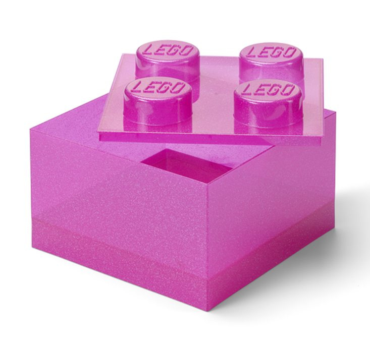 LEGO úložný box 4 s víkem - Třpytivá růžová