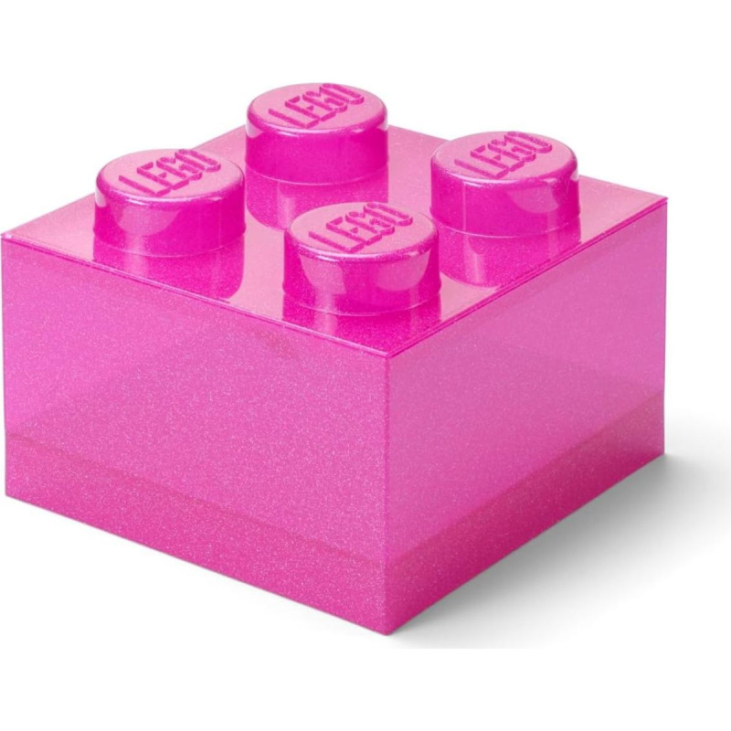 LEGO úložný box 4 s víkem - Třpytivá růžová