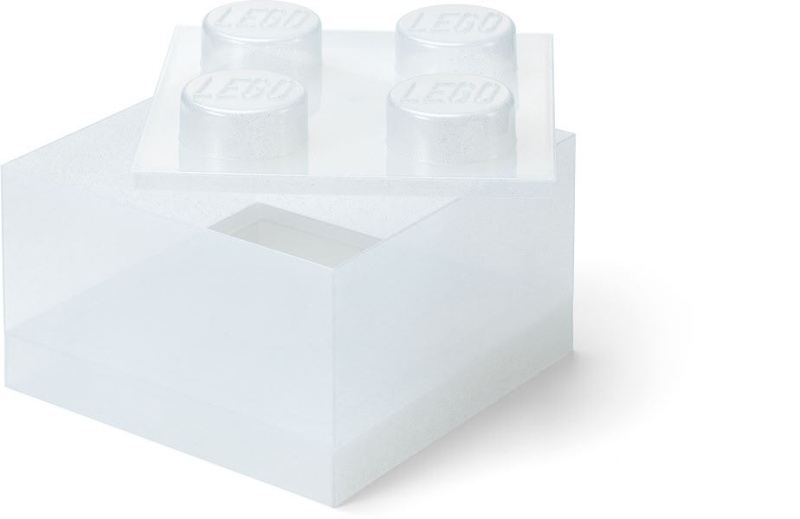 LEGO úložný box 4 s víkem - Třpytivá průhledná