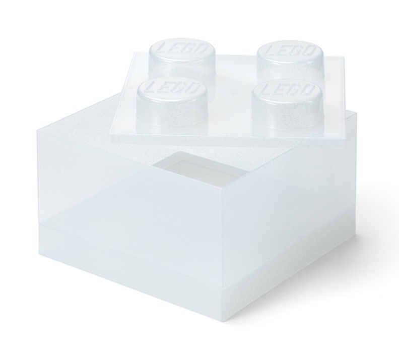 LEGO úložný box 4 s víkem - Třpytivá průhledná