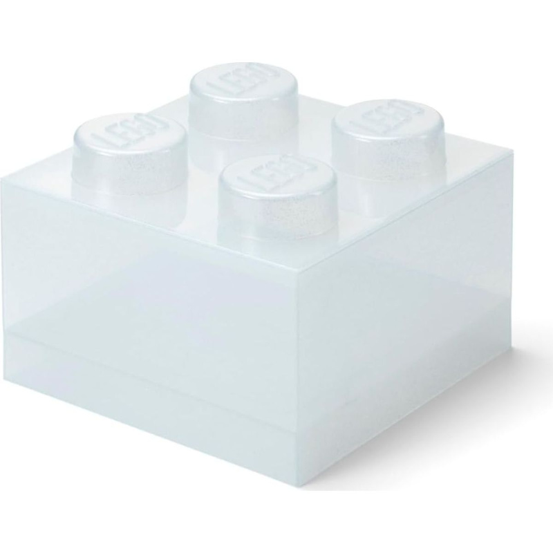 LEGO úložný box 4 s víkem - Třpytivá průhledná