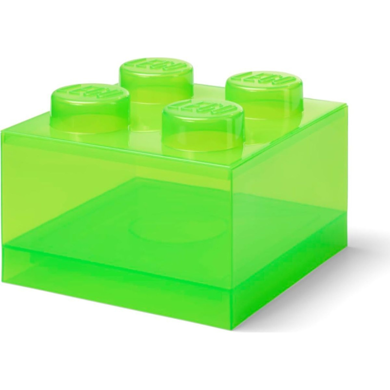 LEGO úložný box 4 s víkem - průhledná zelená