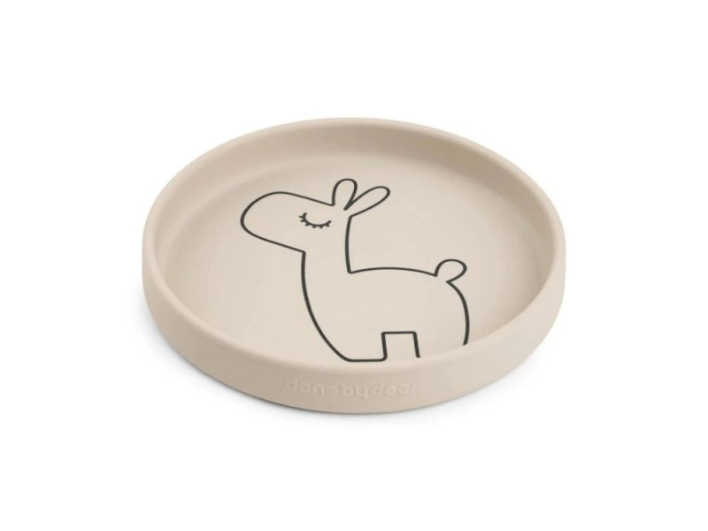 Done by Deer silikonový talíř kulatý Lalee - pískový