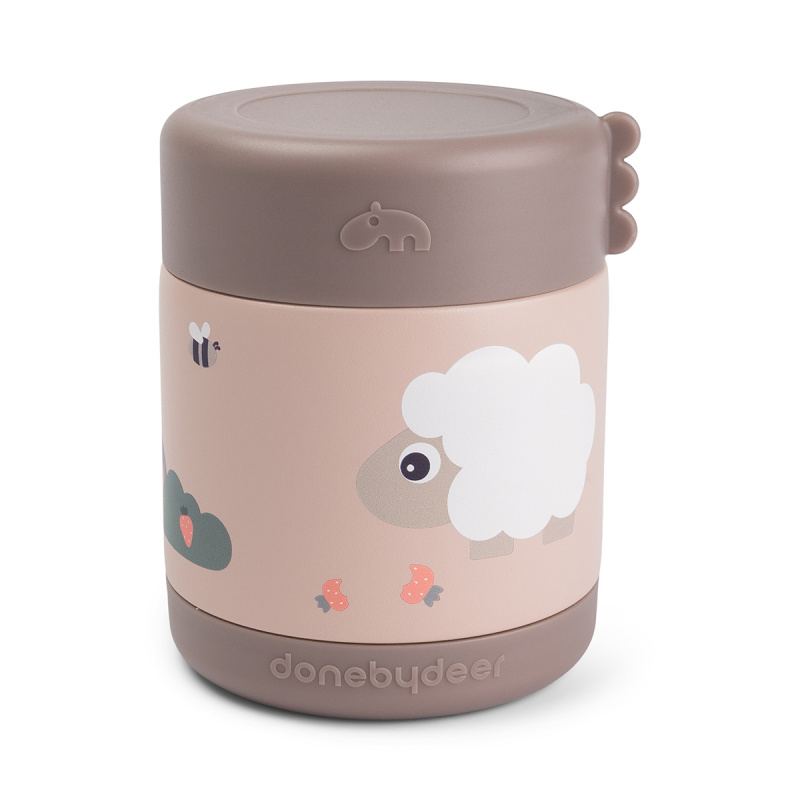 Done by Deer Dětská termonádoba 300 ml - Tiny Farm Růžová