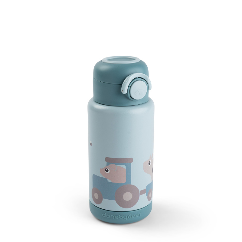 Done by Deer termo láhev Tiny farm modrá 340 ml