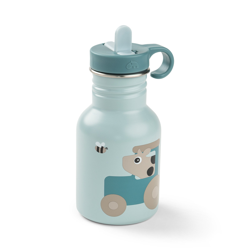 Done by Deer nerezová lahev pro děti Tiny farm modrá 350 ml