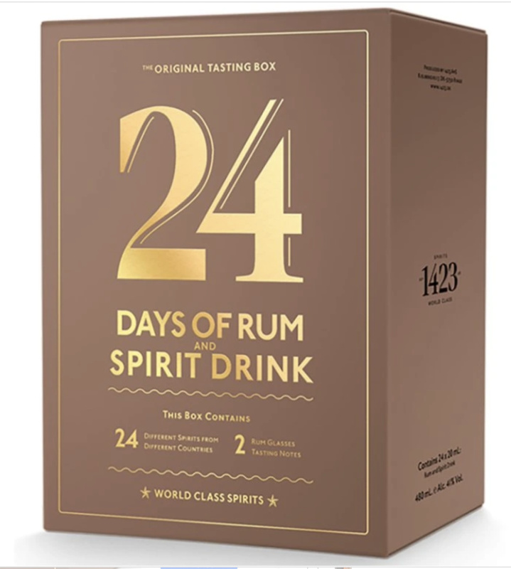 24 Days of Rum - Rumový kalendář 2025 + 2 sklenice 41% 0,48l (darčekové balenie 2 poháre)