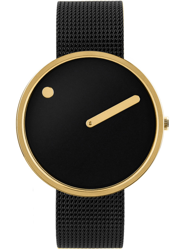 Picto 43387-1020 Unisex Watch Black and Gold 40mm