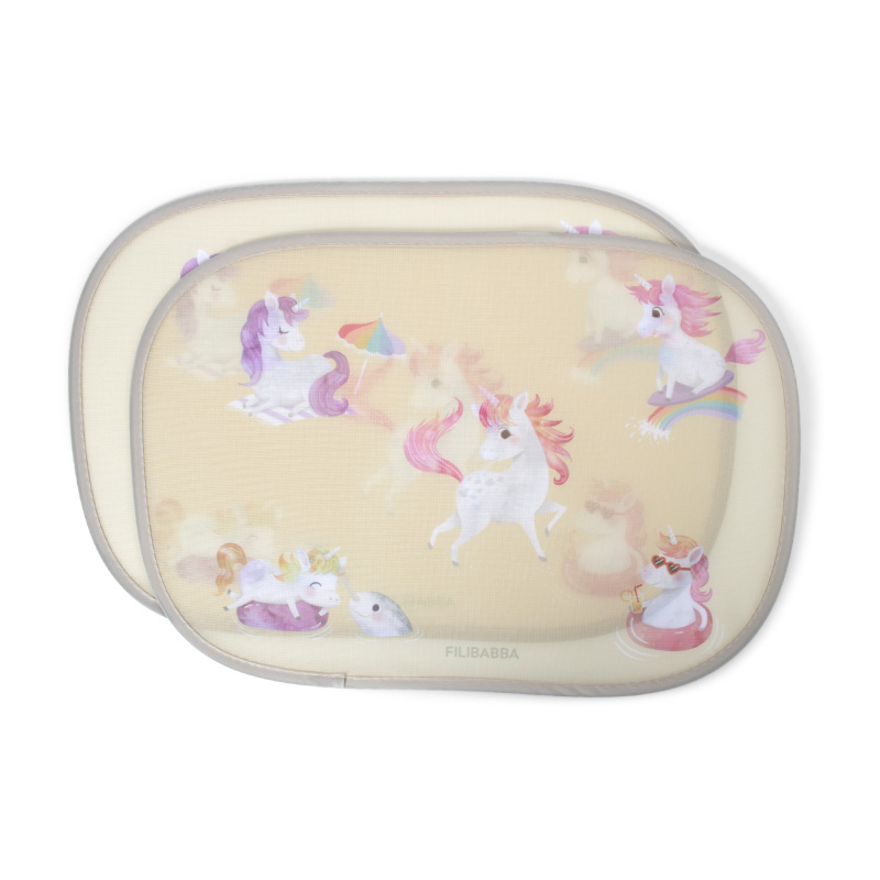 Sluneční clony do auta, sada 2 ks – Jednorožci