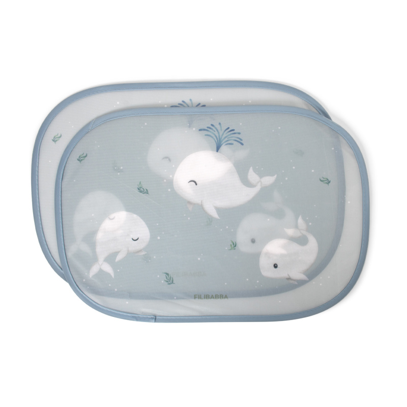 Sluneční clony do auta, sada 2 ks – Velryby