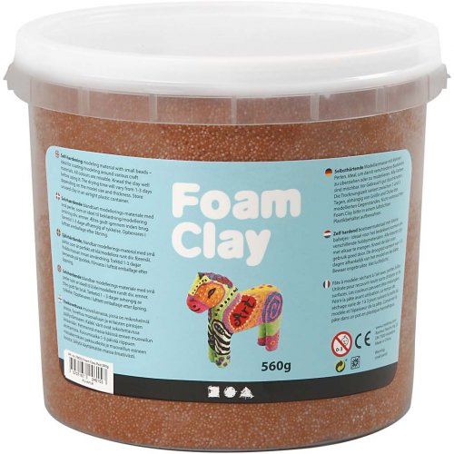 Creative Samotvrdnoucí modelovací pěnová kuličková hmota Foam Clay HNĚDÁ 560g
