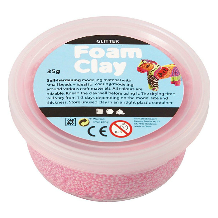 Creative Samotvrdnoucí modelovací pěnová hmota Foam Clay GLITTER SVĚTLÁ ČERVENÁ