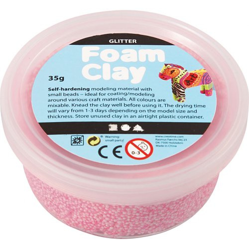 Creative Samotvrdnoucí modelovací pěnová hmota Foam Clay GLITTER SVĚTLÁ ČERVENÁ
