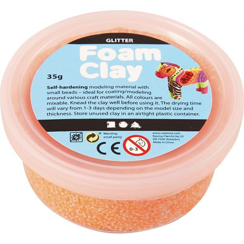 Creative Samotvrdnoucí modelovací pěnová hmota Foam Clay GLITTER ORANŽOVÁ