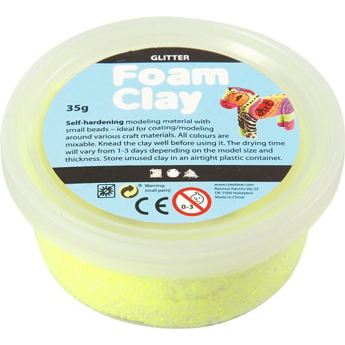 Creative Samotvrdnoucí modelovací pěnová hmota Foam Clay GLITTER ŽLUTÁ