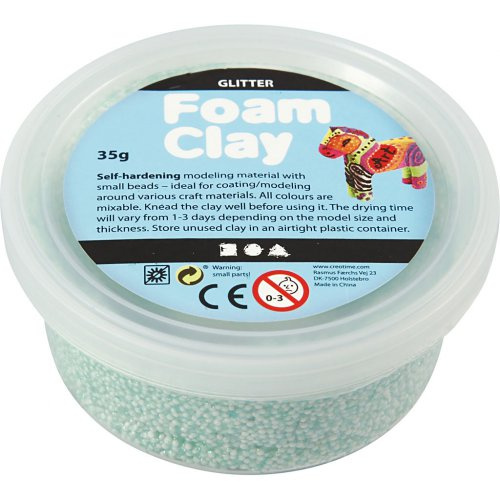Creative Samotvrdnoucí modelovací pěnová hmota Foam Clay GLITTER SVĚTLÁ ZELENÁ