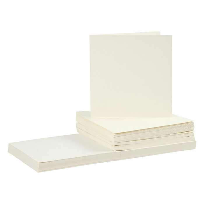 15,2x15,2cm přání a obálky 50ks (220g/m2) krémové