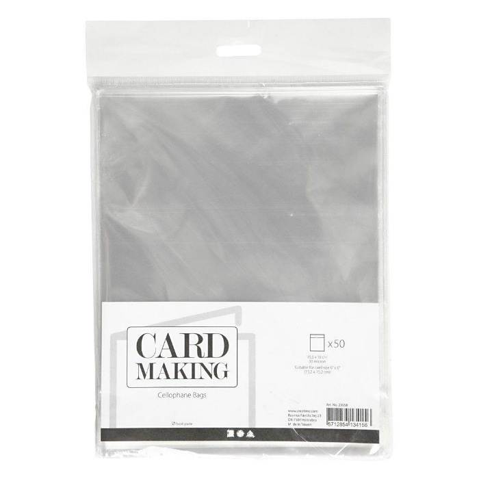 Celofánové obaly na obálky 16 × 16 cm (50 ks)