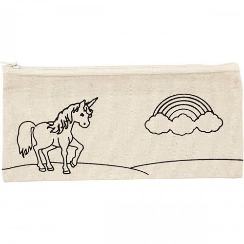 Creative Pouzdro na tužky motiv JEDNOROŽEC textil, 21 x 9 cm