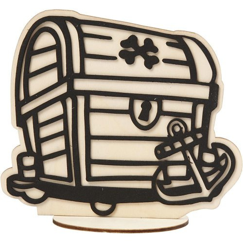 Creative Dřevěná dekorace pro děti k ozdobení PIRÁTSKÁ TRUHLA